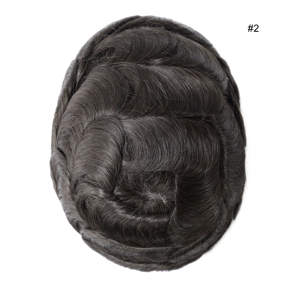 男式发饰人体头发替换系统精细单色 Toupee 经济运输-