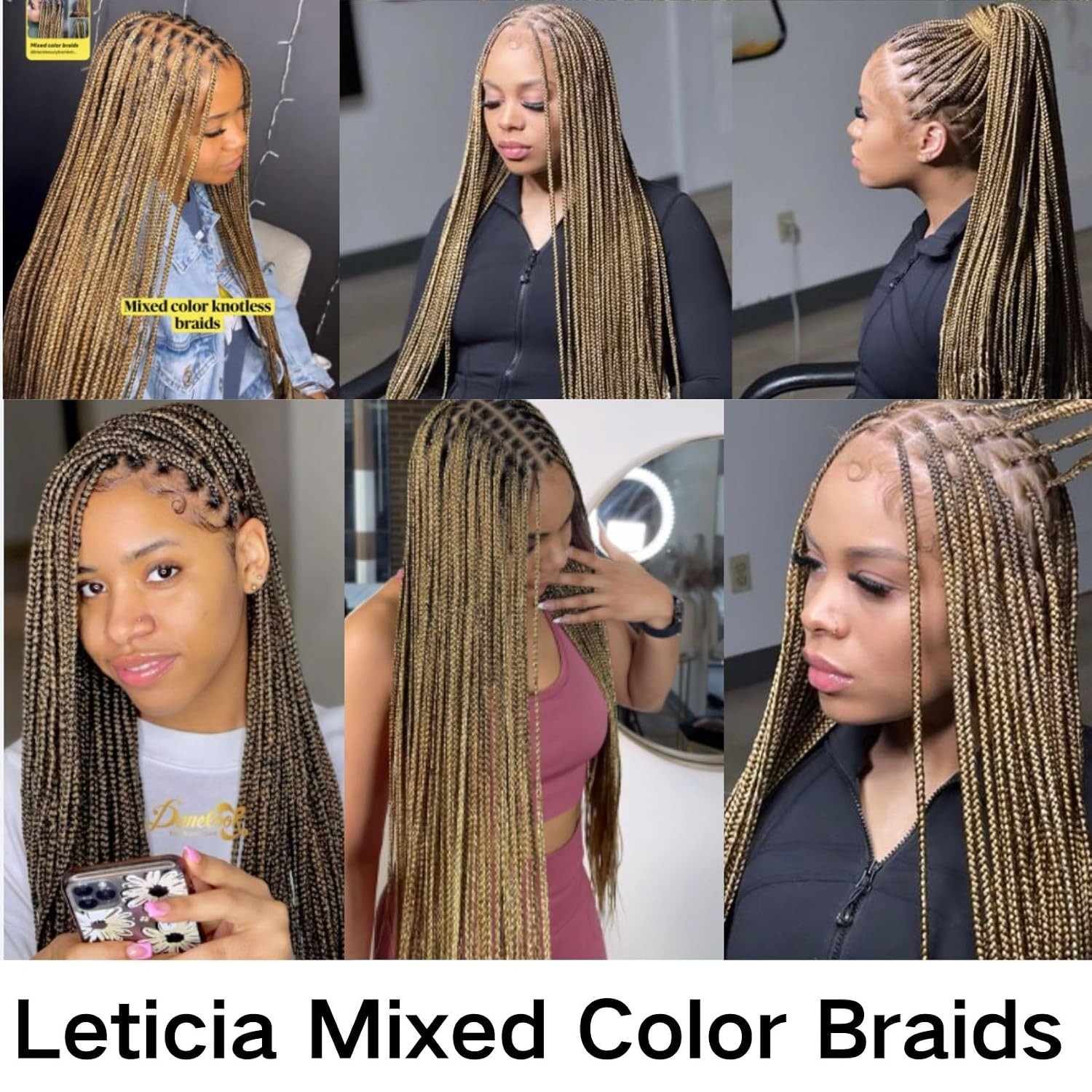 Honey White Blonde Pre-Stretched Braiding Hair – 52in, Multi-Color, Hypoaller…