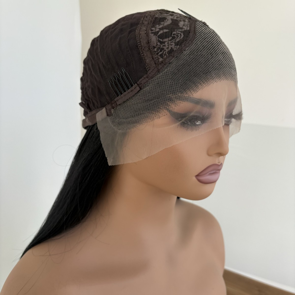 Lace Frontal Wig Long Wavy Black Women Synthetic Hair Heat Resistant