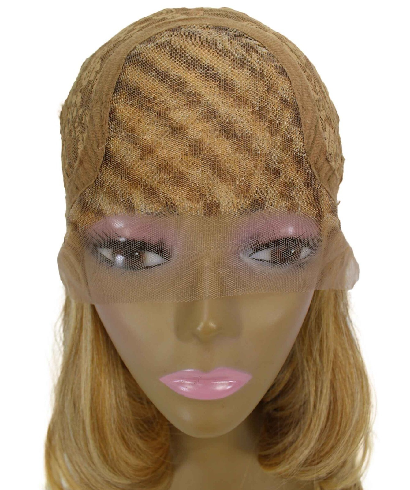 Wavy 21 in 4X4 Hand Tied Lace Front Wig, Strawberry Blonde Blend-BLT-0106-048