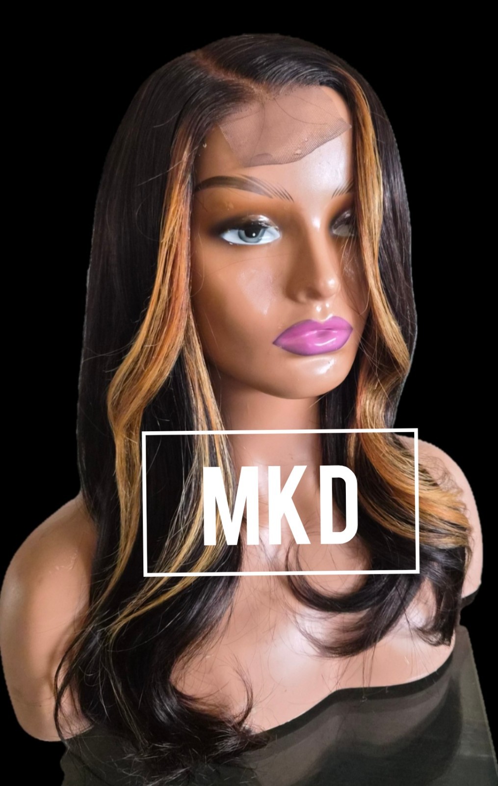 Glueless 2×6 Lace Front Human Hair Wigs Custom Color 180% Density Remy BodyWave”