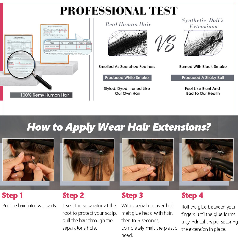 Keratin Pre-bonded Nail U Tip 100% Remy Russian Human Hair Extensions Balayage