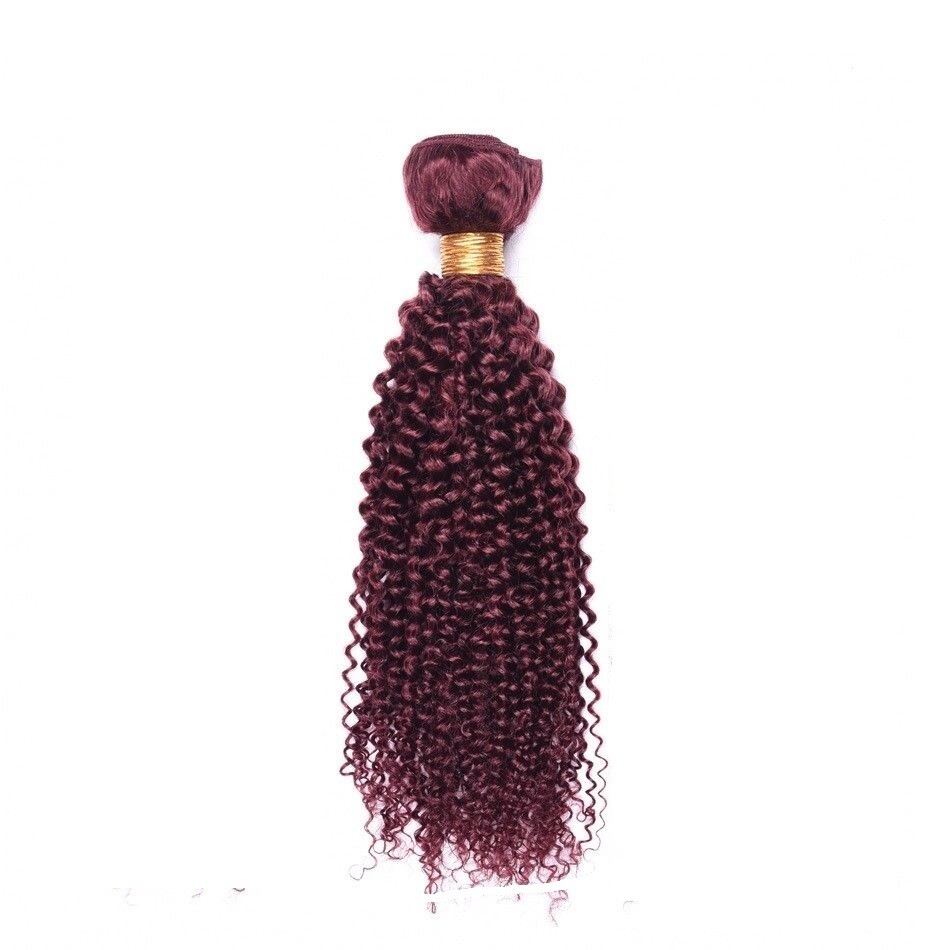 Virgin Brazilian Jerry Curl Human Hair One Bundle Sew In Hair Extension 5 Colors