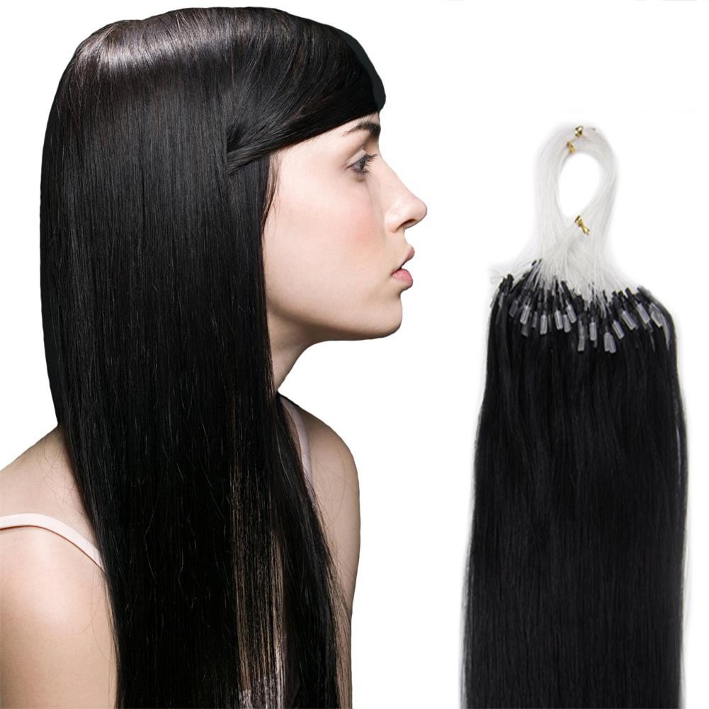 Micro Links Human Hair Extensions Nano Bead Micro Loop Natural Indian Hair US