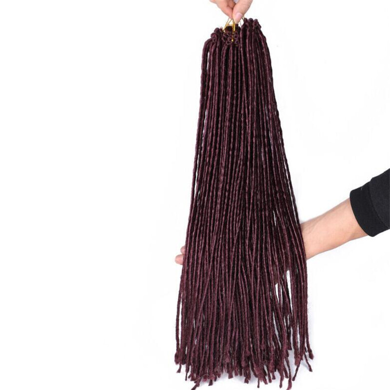 20″ Soft Thin Dreadlocks Crochet Braids Twist Faux Locs Crochet Hair Extensions