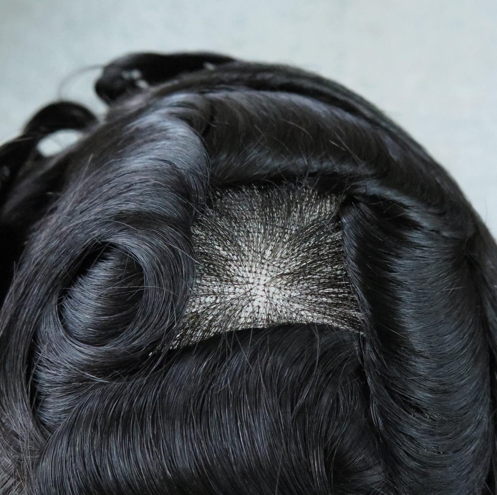 Toupee For Mens Human Hair Replecement System Lace Skin Hairpieces Black Hair Q6