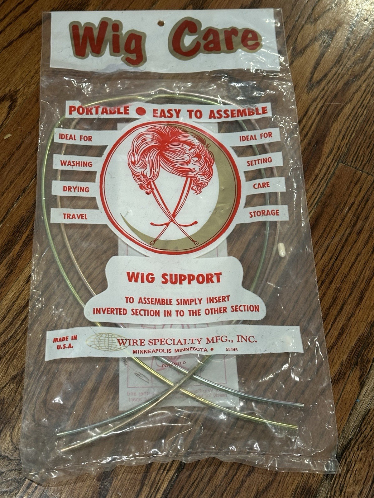 Vintage Wig Care Support Stand Portable Made In USA Wire