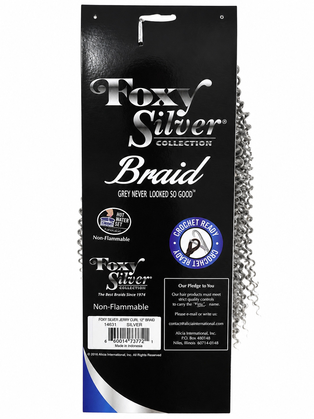 Foxy Silver Jerry Curl 12” Crochet Braiding Hair