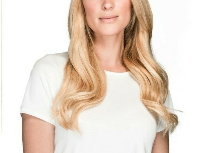Human Hair Clip In Extensions New Boxd Highlighted Brown Blond 18” LOCKS & MANE
