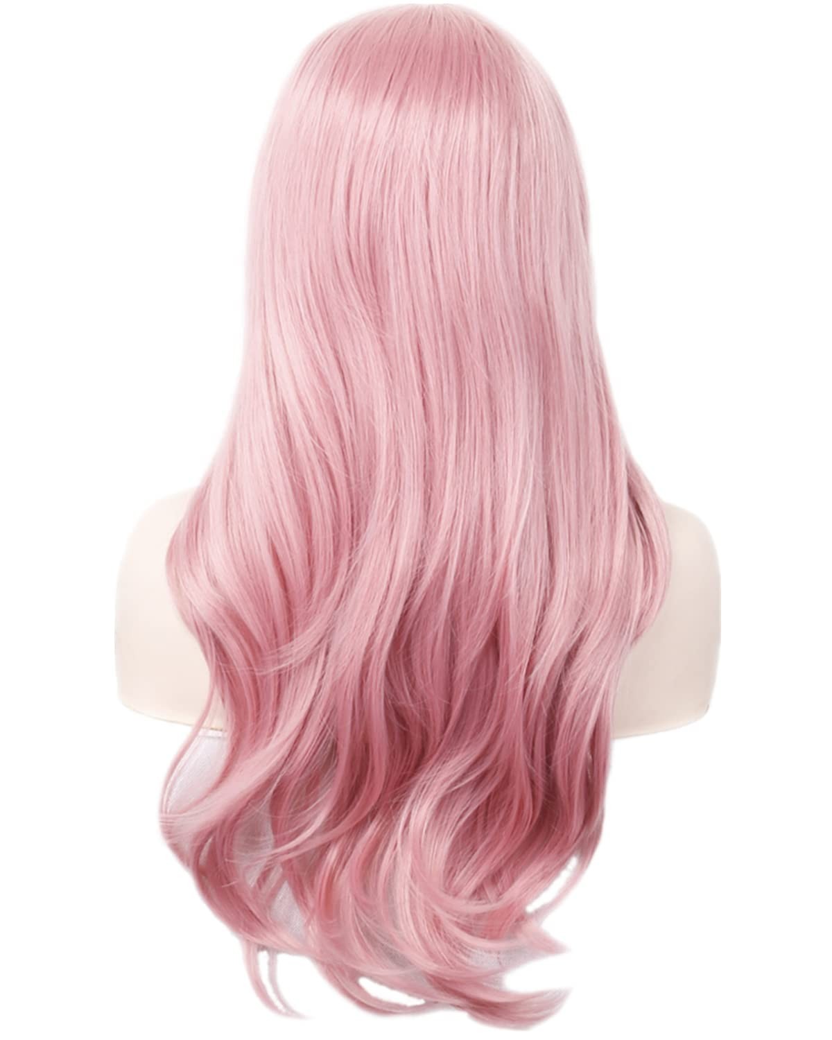 Wigs 28″ Long Wavy Hair Heat Resistant Cosplay Wig for Women (Pink)