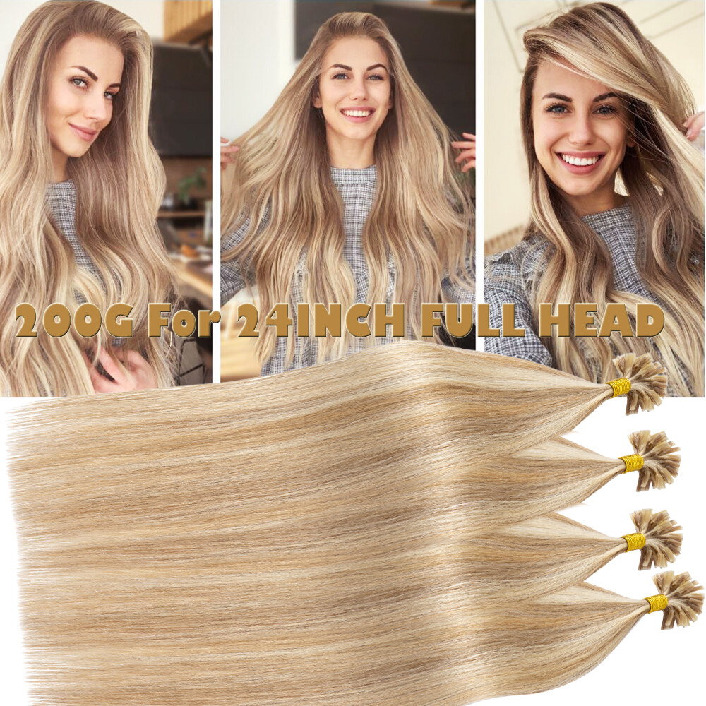 US CLEARANCE Pre Bonded Keratin THICK Nail U Tip Human REAL Hair Extensions 400S