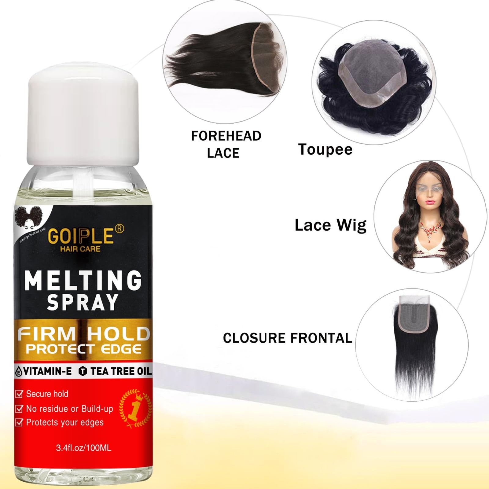 Hair Extension Adhesive Spray Kit Lace Front Wig & Closure Glue, No Melt for…
