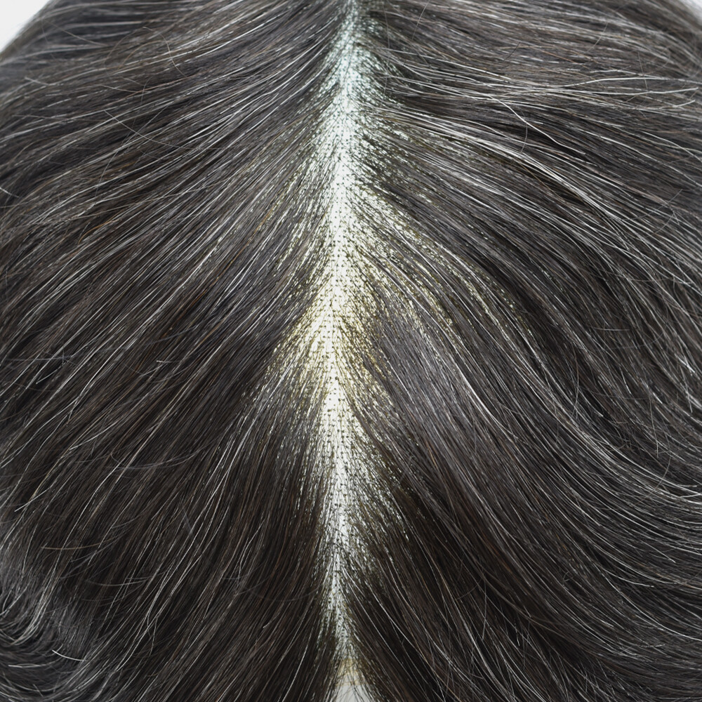 Bleached French Lace Front Mens Toupee Hairpiece Skin PU Hair Replacement System