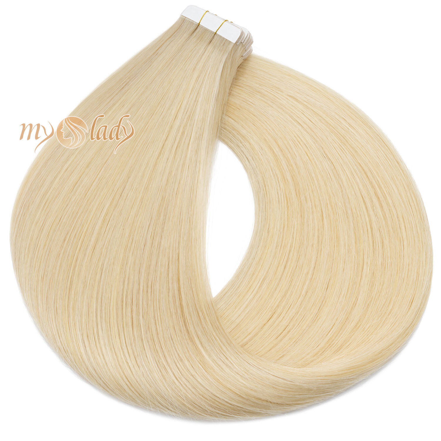 THICK 100G Tape In 100% Remy Human Hair Extensions Skin Weft FULL HEAD Blonde US