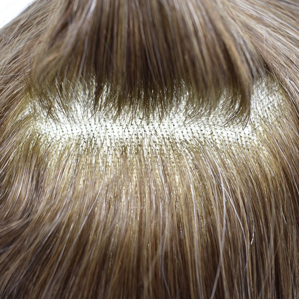 Fine Mono Mens Toupee Poly Skin Hairpiece Human Hair Systems for Men Hair Unit