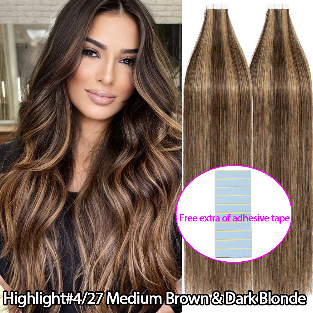 CLEARANCE Skin Weft Tape In 100% Real Remy Human Hair Extensions Full Head Thick