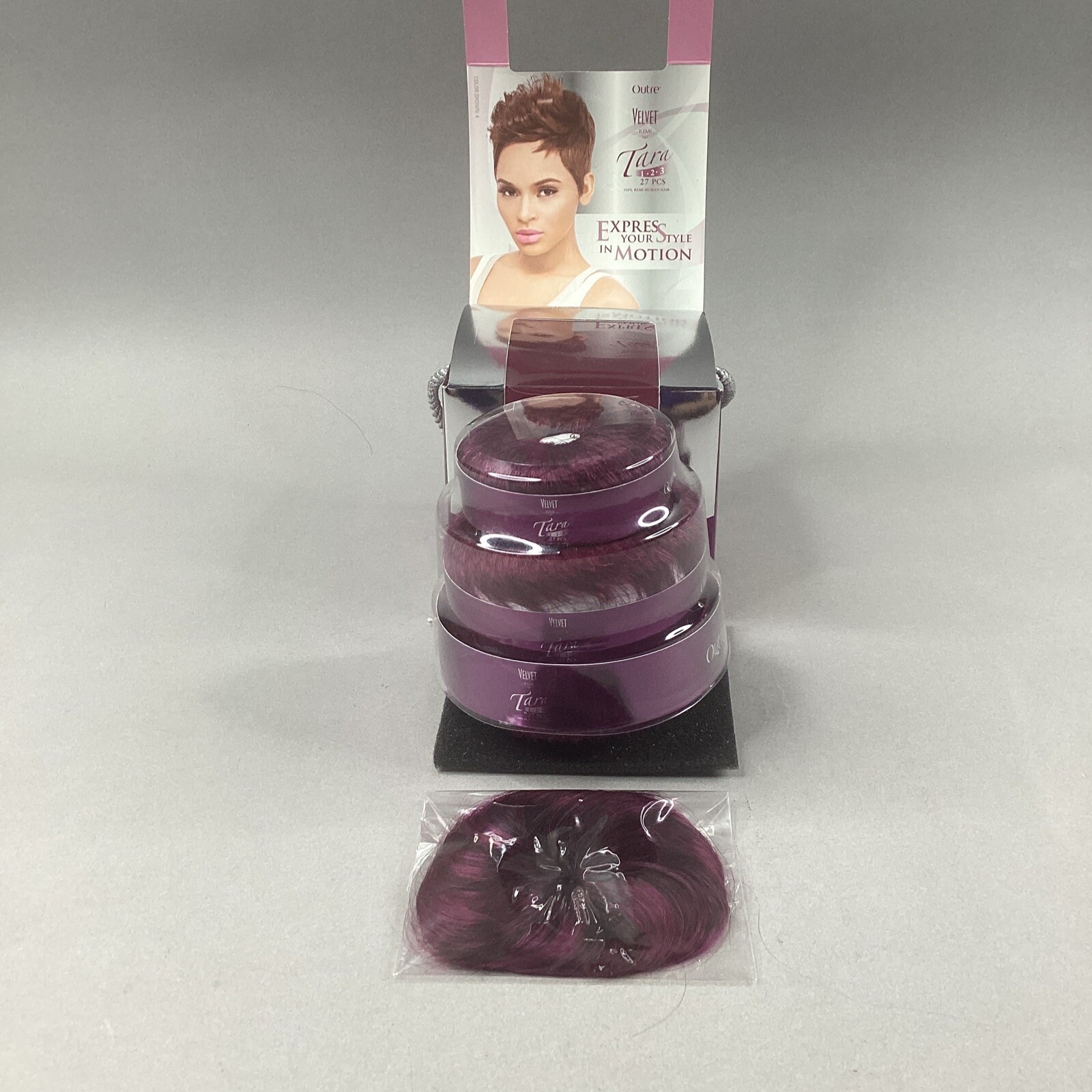 Tara 1-2-3 27PCS Closure Included #Deep Violet 100% Remi Human Hair