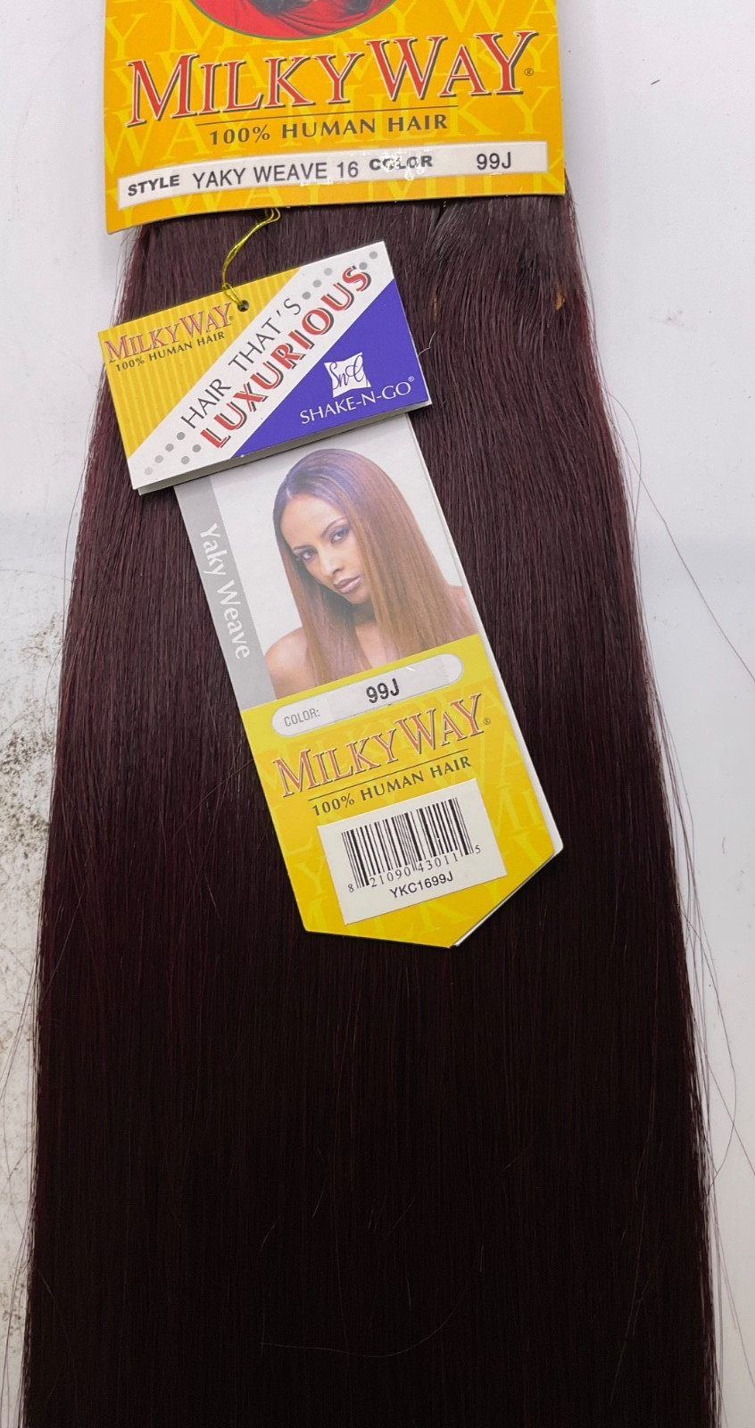 Milky Way 100% Human Hair Yaky Weave 16″ Color: 99J