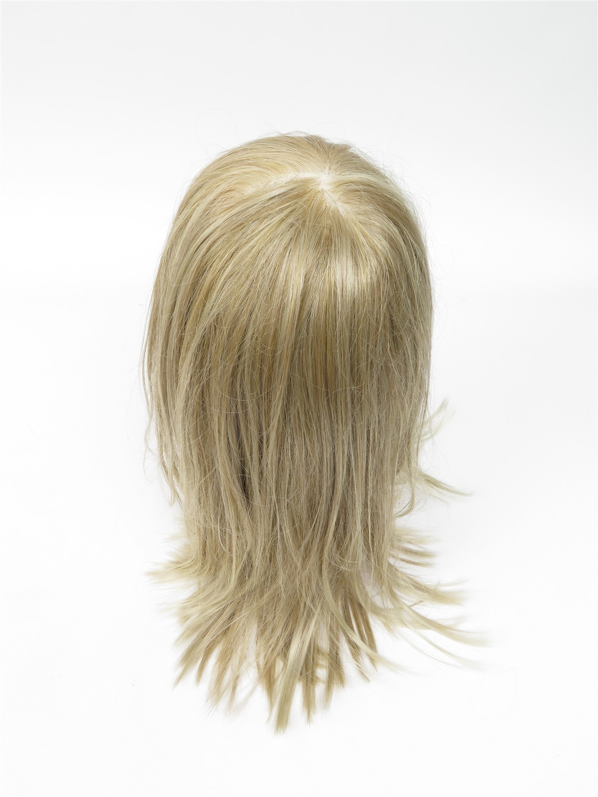 Synthetic Fiber High Quality Light Ash Gold Blond Wig Straight Medium Long Hair