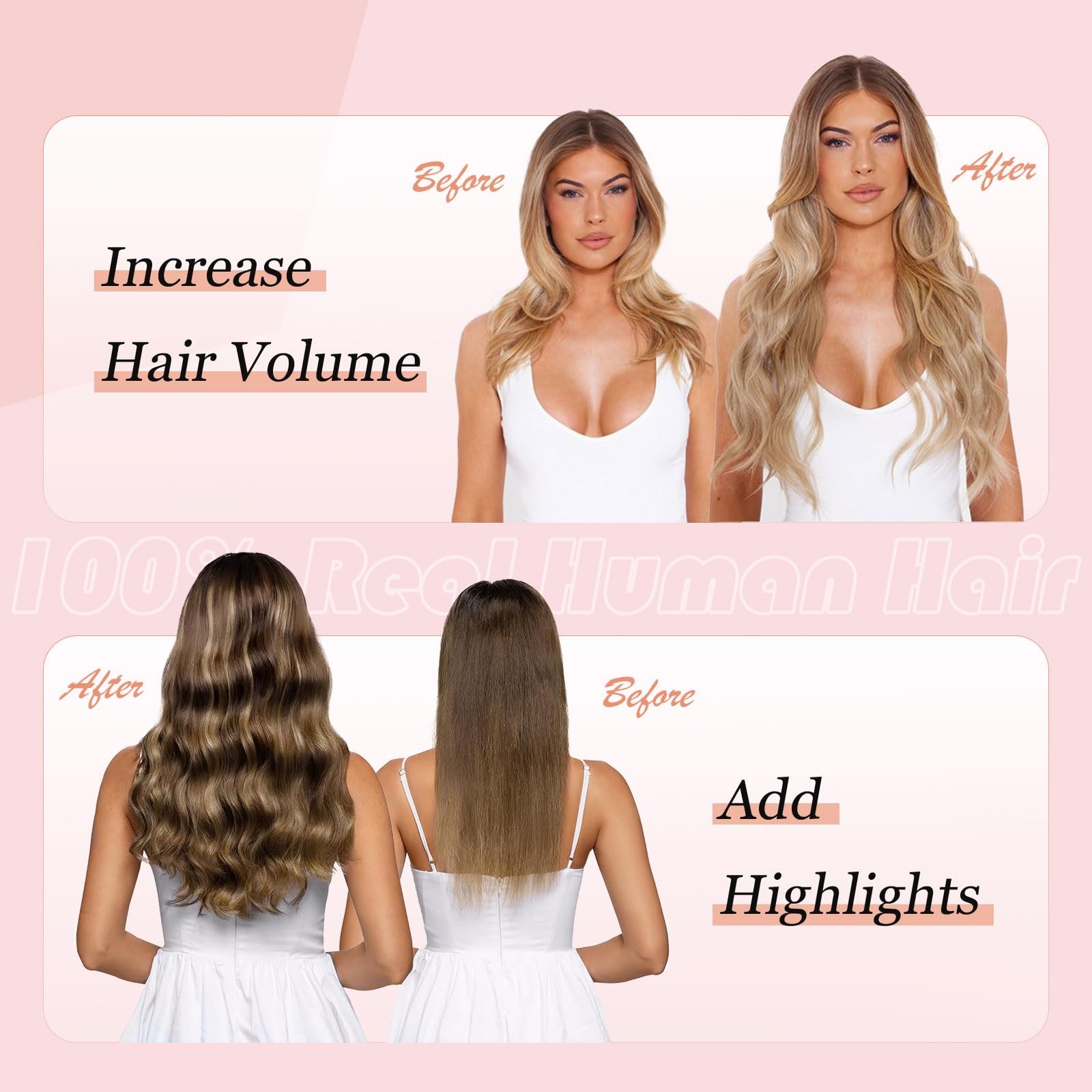 Mei Yuan Lin Human Hair Clip In Extensions 5Pcs Individual Hair Extensions Real