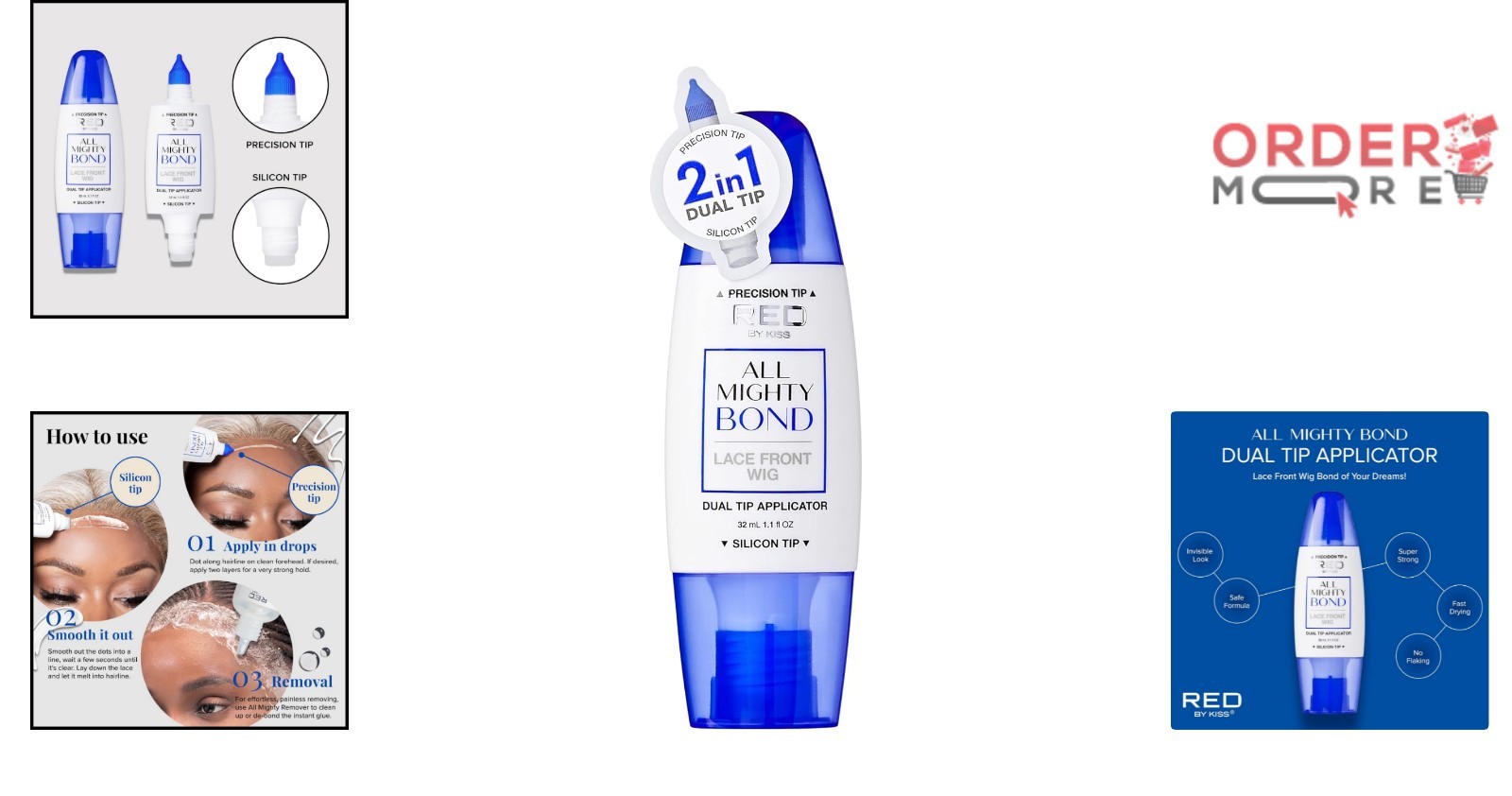 Wig Glue Water Resistant Strong Hold Fast Drying Safe for Sensitive Skin