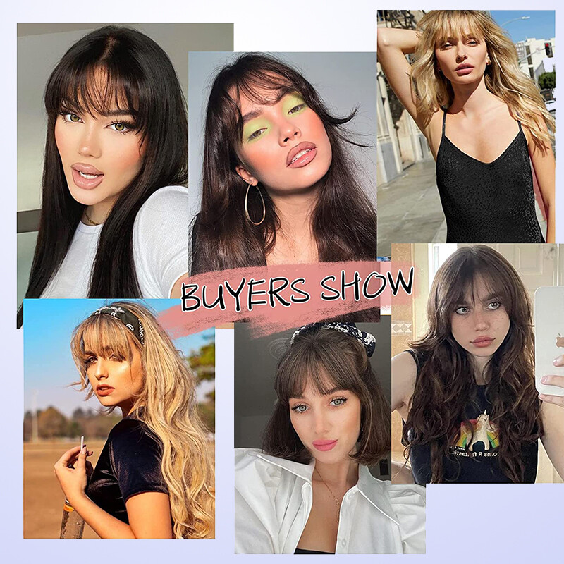 Thin/Thick Fringe Bangs Clip In 100% Remy Human Hair Extensions Hairpiece Topper