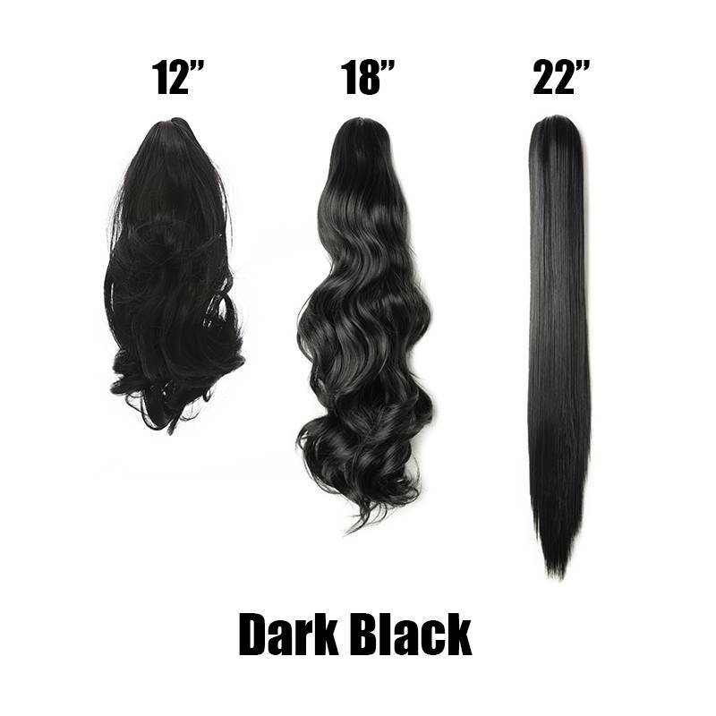 Real Thick Hair Claw-On Ponytail Hair Extension Piece Clip In Pony Tail as Human