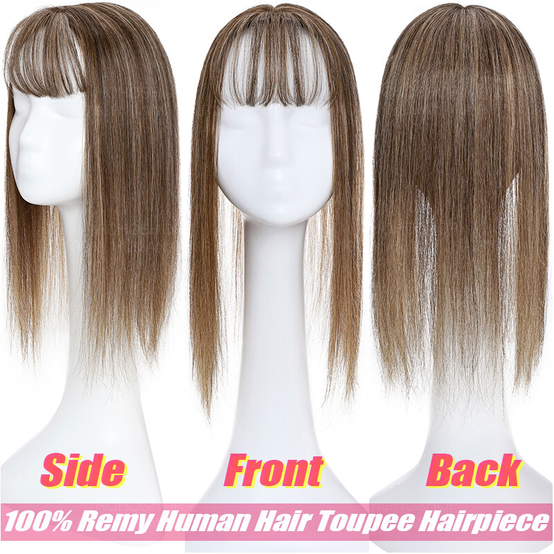 Russian Human Hair Mono Silk Women Topper REMY Hairpiece Toupee Wigs FULL 130%
