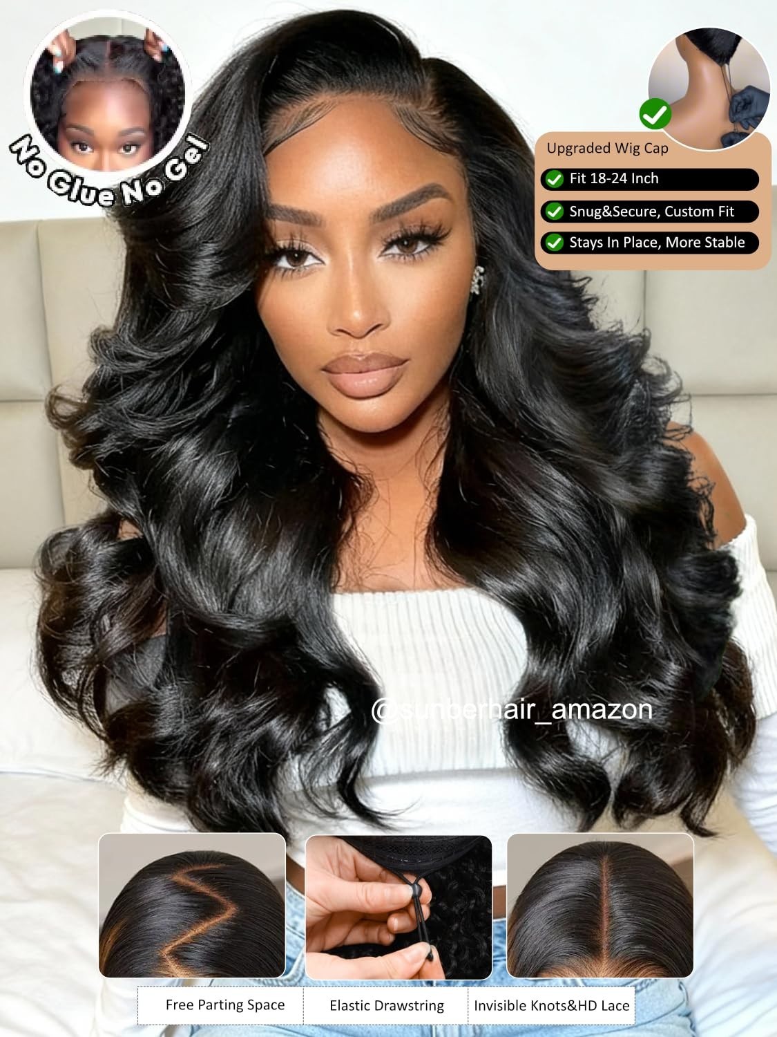 200% Density Body Wave Lace Front Wig – 20″ Feathered Layer, Glueless, Pre-Pluck