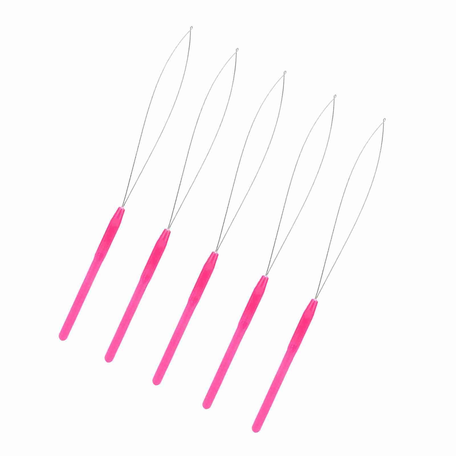 Plastic Handle Pulling Loop Needle Lightweight Hair Extension Tool For Easy