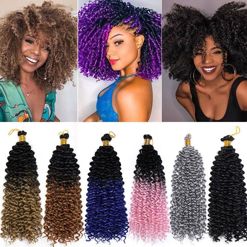 Real Thick Wave Twist Ombre Braid Water Curly Braiding Hair Extension Crochet US