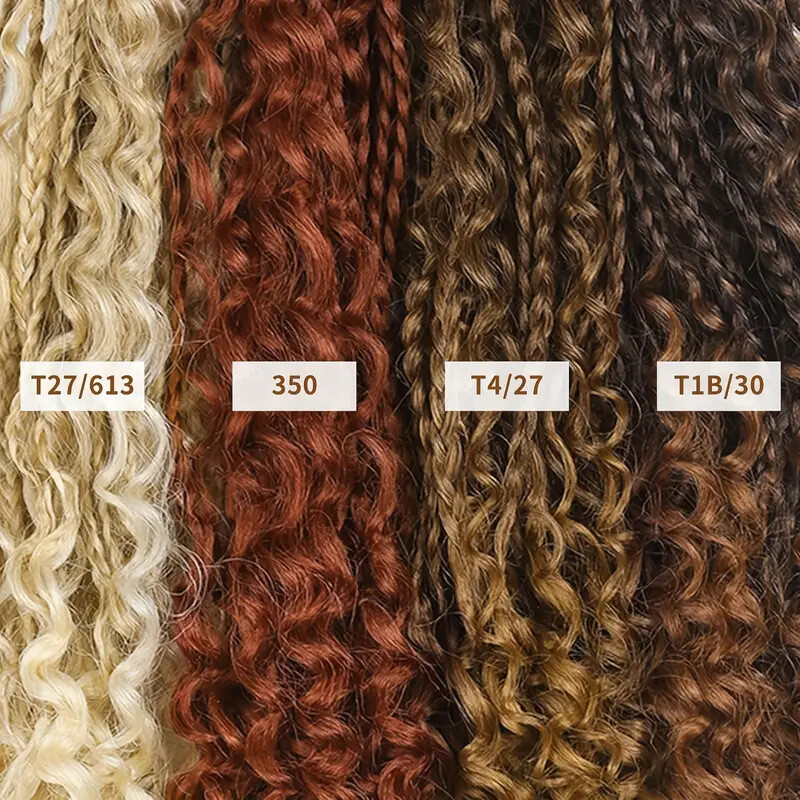 24″ Boho Braids Double Ended Dreadlocks Extension Curly Box Braids Locs DE Dread