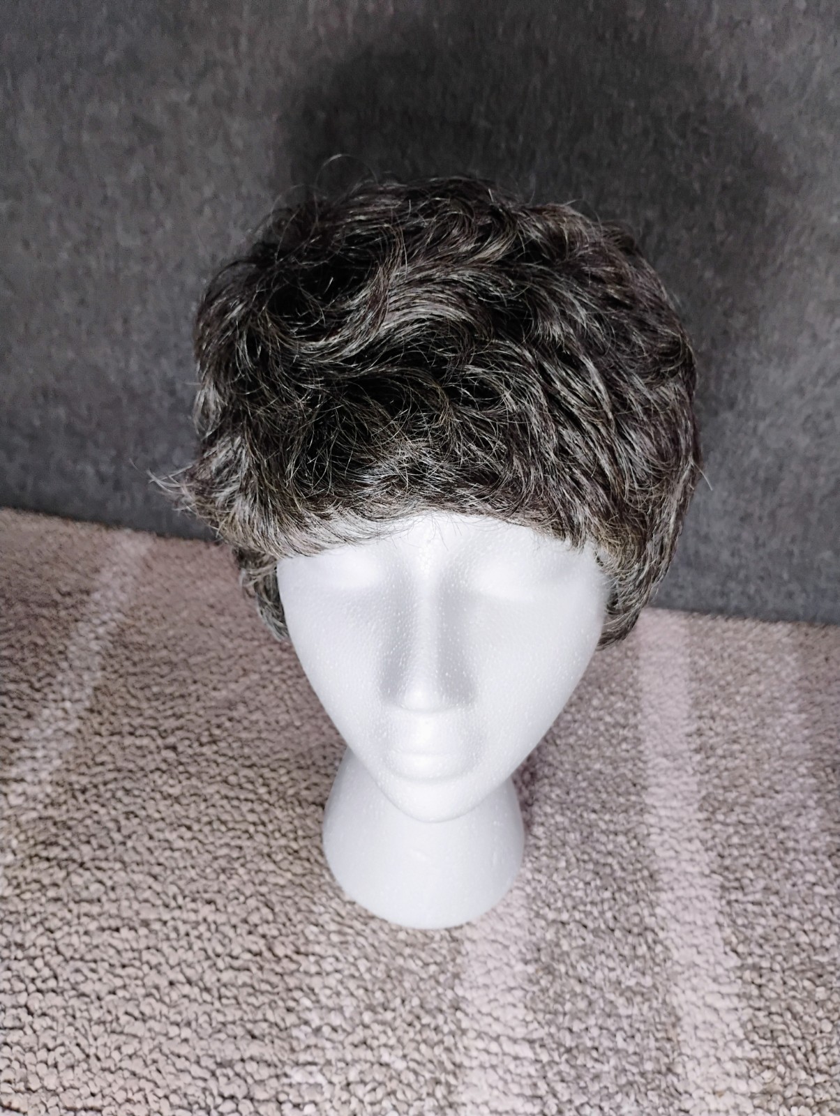 Pixie Wig Gray Salt And Pepper Ombre Full Lace Cap