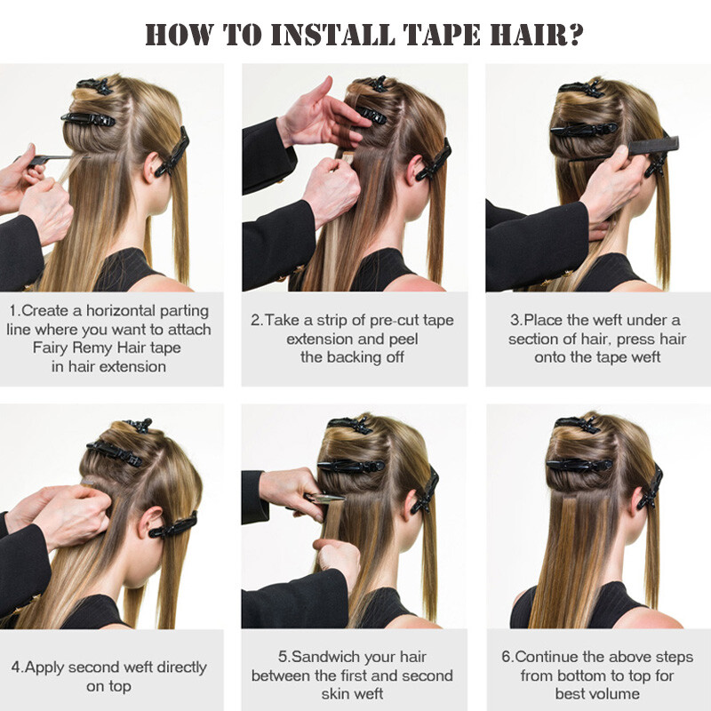 100g Tape In Human Hair Extensions FULL HEAD Skin Weft Real THICK 40pcs Ombre US