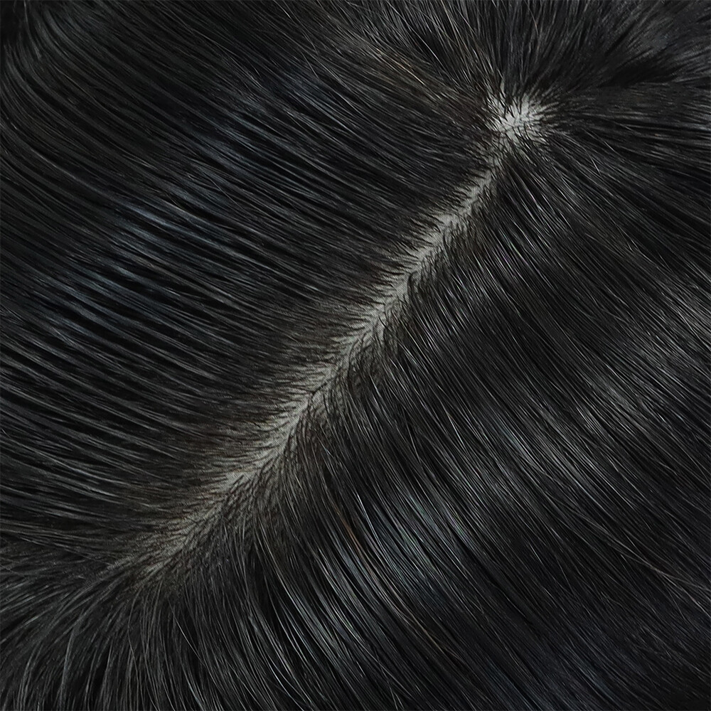 Mens Toupee Human Hair System Silk Top French Lace Front Hairpiece I-lACE #NC