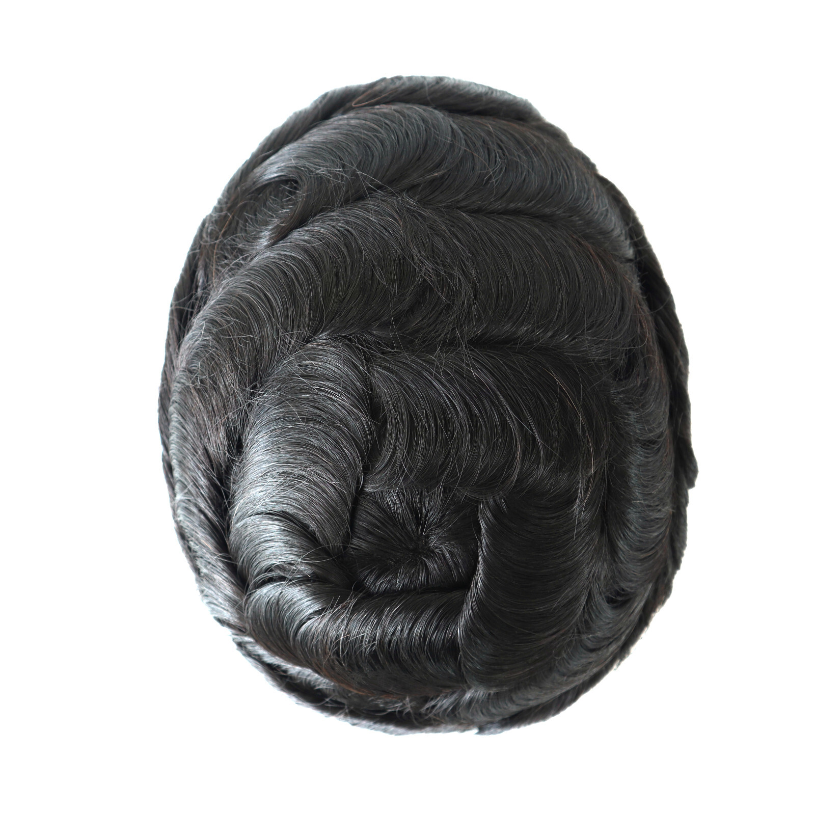 Mens Toupee French Lace Front Hair System Poly Skin Hairpiece Hollywood 8X10 #1C