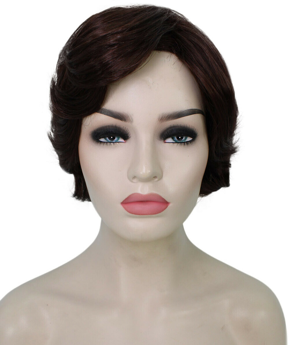 Lana – Straight Kanekalon Synthetic Fiber Full Wig, 3.25 – 6.5 in, Dark Auburn