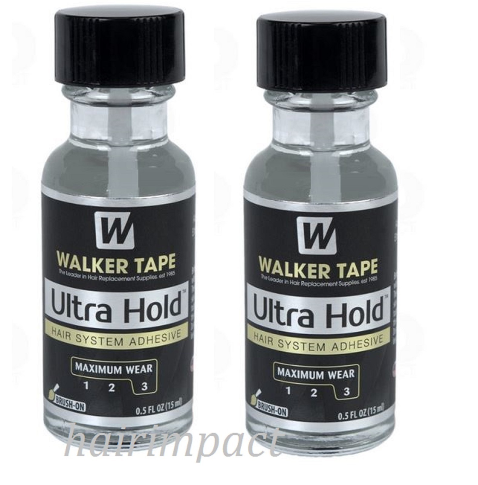 WALKER ULTRA HOLD 0.5 OZ ( 2-BOTTLES ) WIG GLUE ADHESIVE ~ LACE WIGS &TOUPEE.