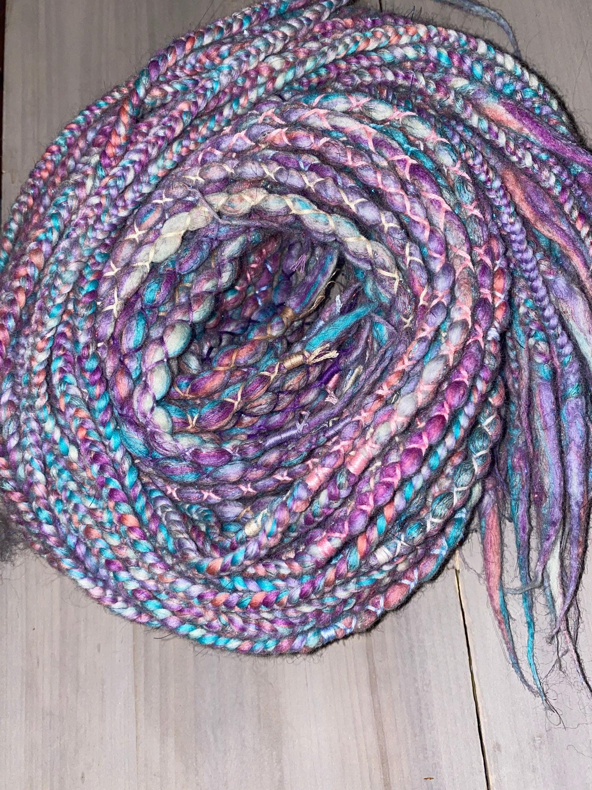 Unicorn wool dreads, braids, multi color