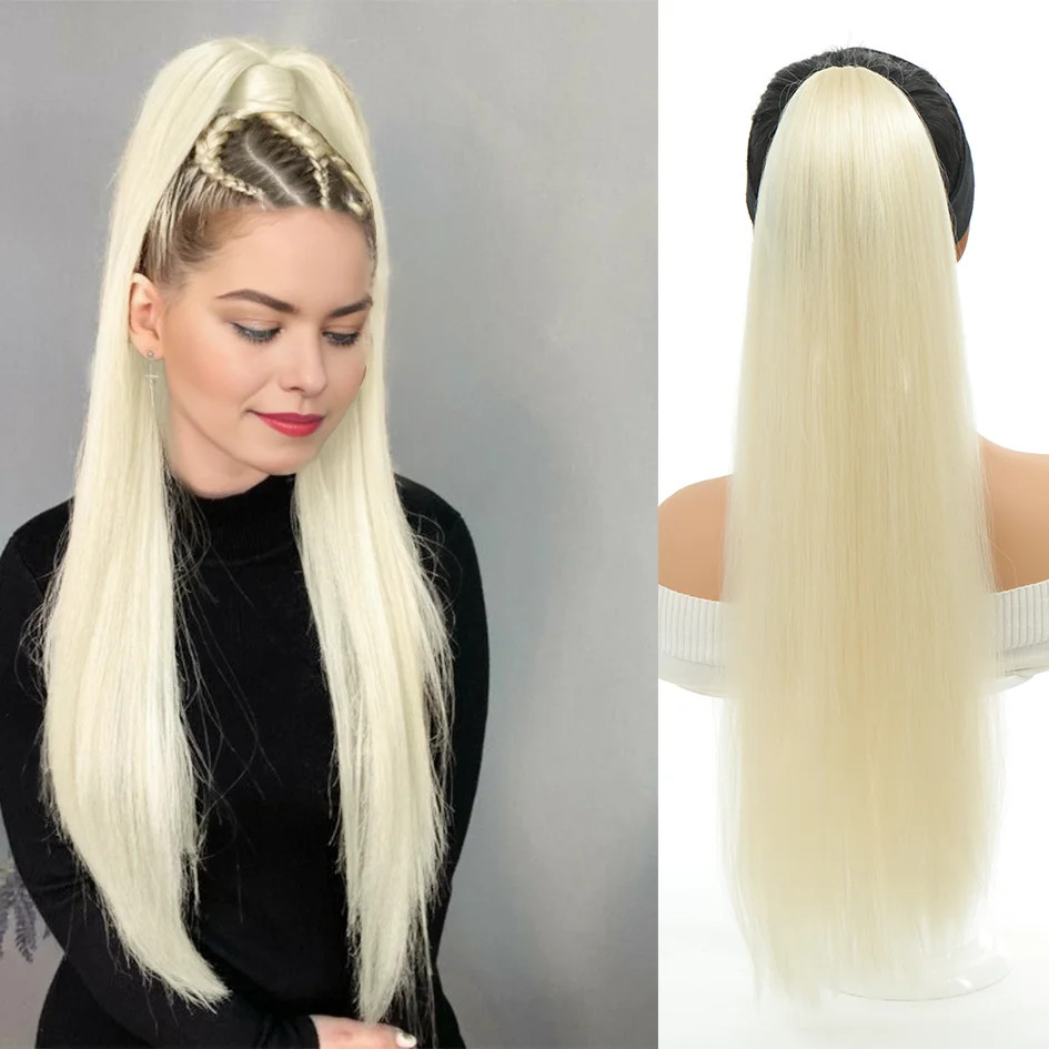 18-32inch Fake Hair Long Flexible Synthetic Ponytail Extension Hairpieces