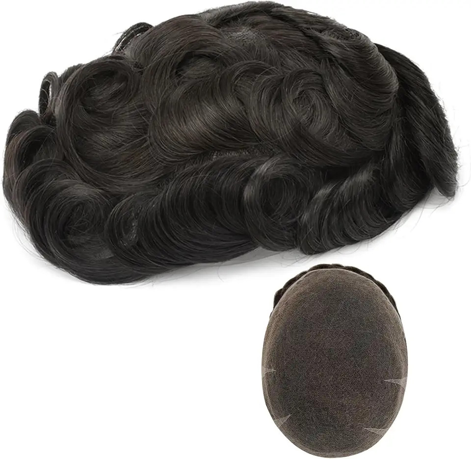 8×10 Lace Base Toupee for Men 100%Human Hair Base Unit Breathable Lace Natural