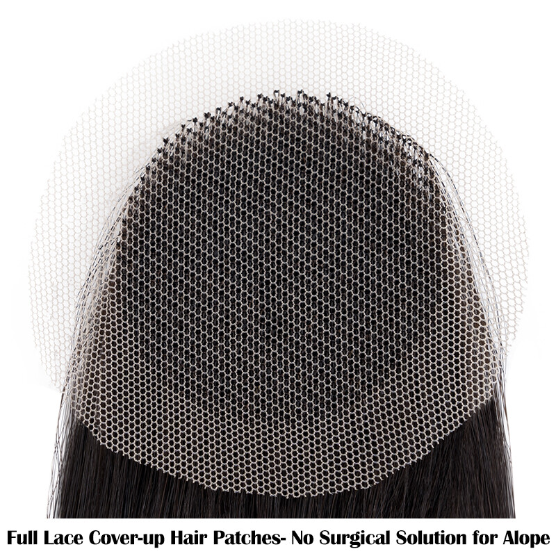 Human Hair Patch Full Lace Cover-up Topper Hairpiece for Women’s Alopecia Areata