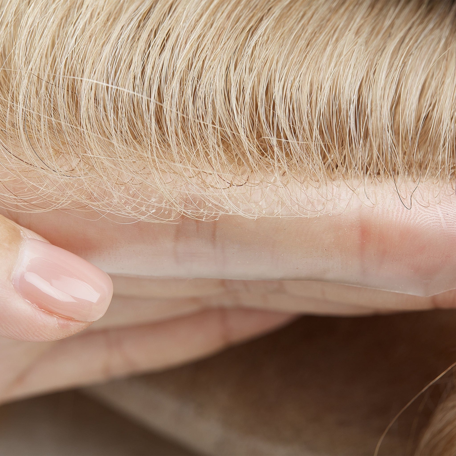 0.02-0.03mm Full Poly Thin Skin Hair Systems For Men | Poly Skin Toupee