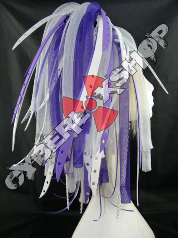 Official Cybergoth Cyberlox Purple Bleach Purple And White Good Condition