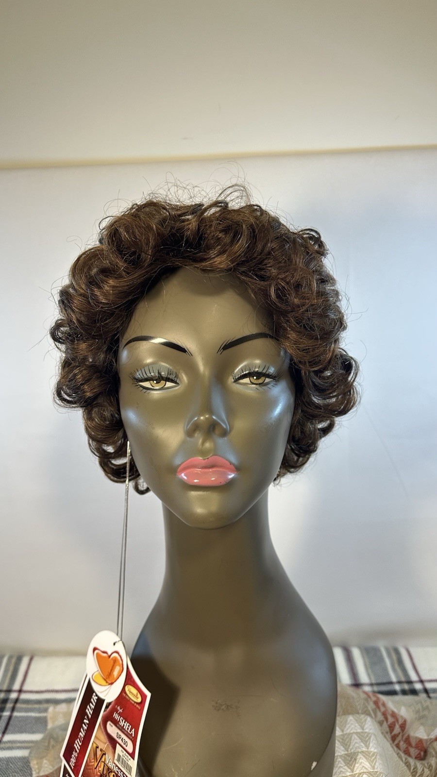 Vanessa HH Shela SP430 Short Curly Human Hair Wig Classic Cap Adjustable Strap