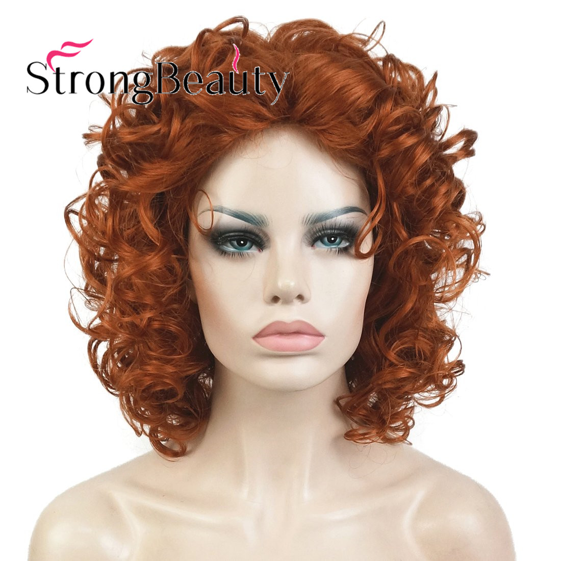 Short Soft Super Curly Synthetic Wigs Layered Natural Movement Copper Red Wigs