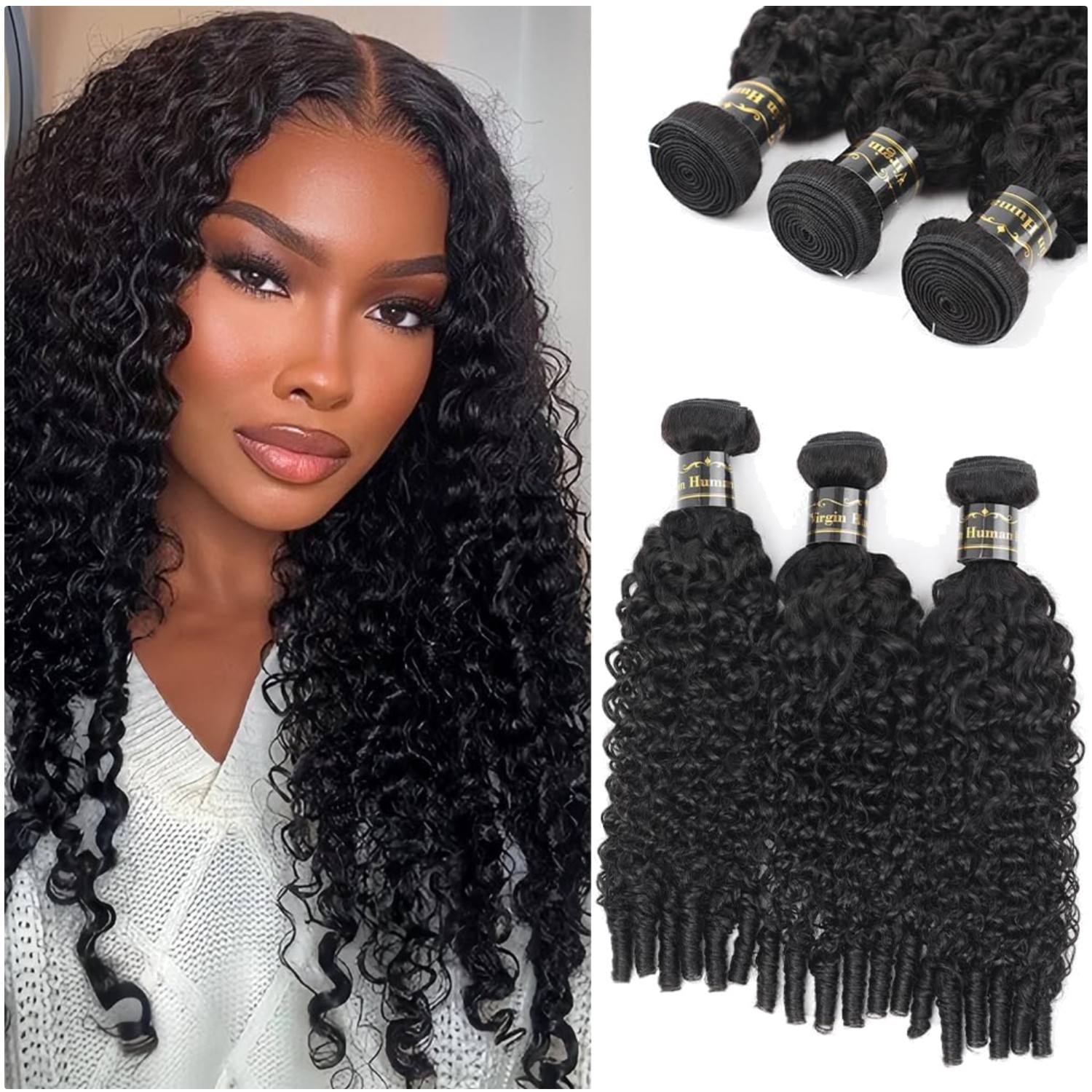 Burmese Curly Human Hair Bundles 3C4A 18 20 22 Inch
