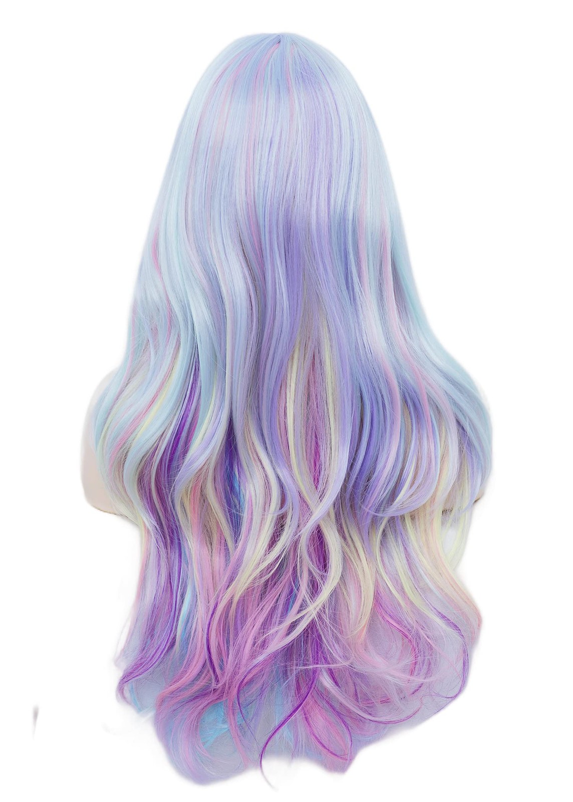 Rainbow Colorful Wigs for Women 26 Inches Long Wavy Fashion Synthetic Full He…