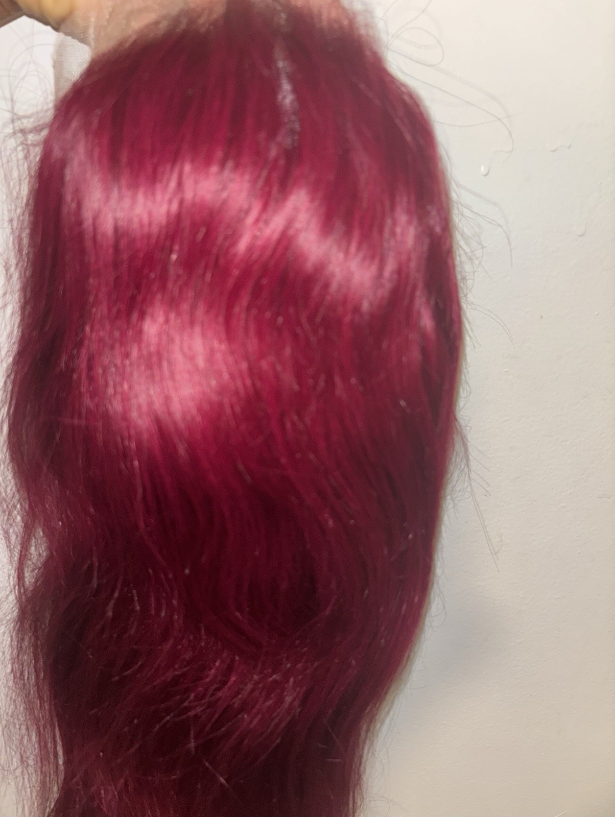 Women’s Burgundy Straight Lace Front Wig Middle Part Fashion Colored