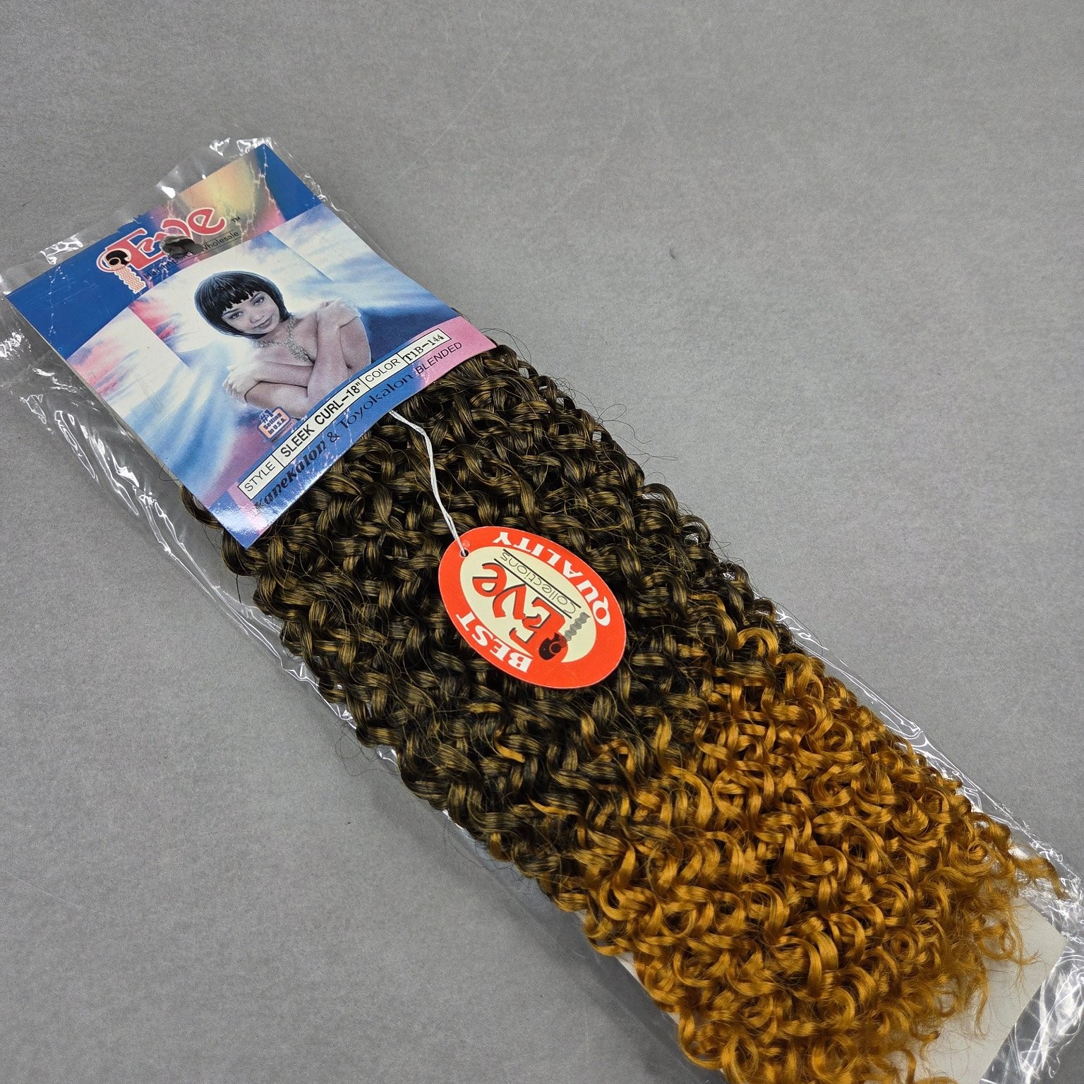 Eve Sleek Curl Hair Extensions 18″ T1B-144 Kanekalon Toyokalon Blended